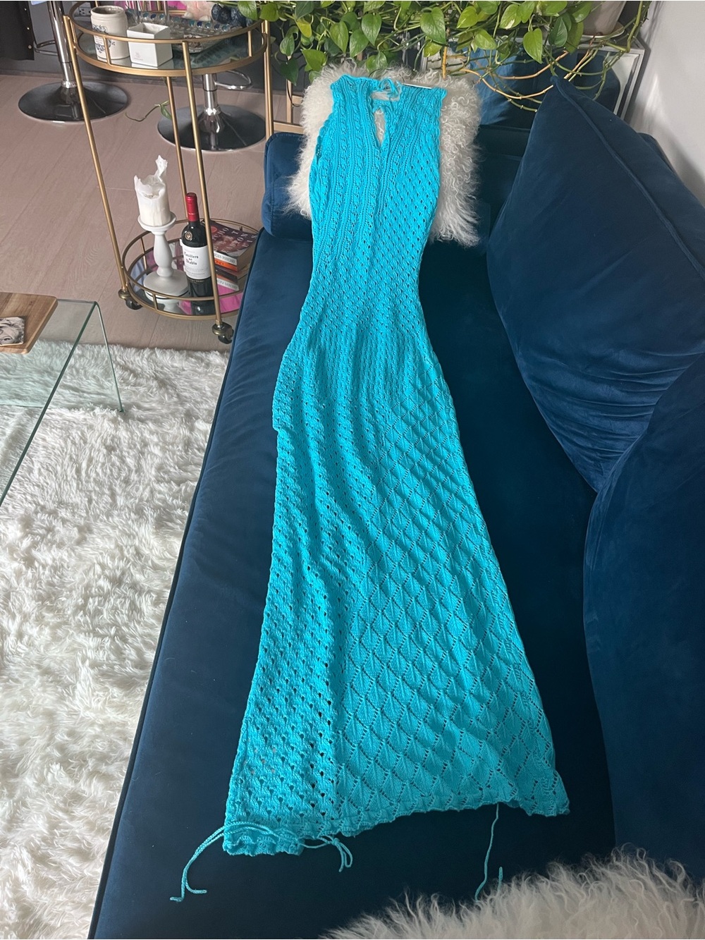 Danielle Guizio Super Sexy Blue Casmir Dress XXS RP $278 - Picture 7 of 10
